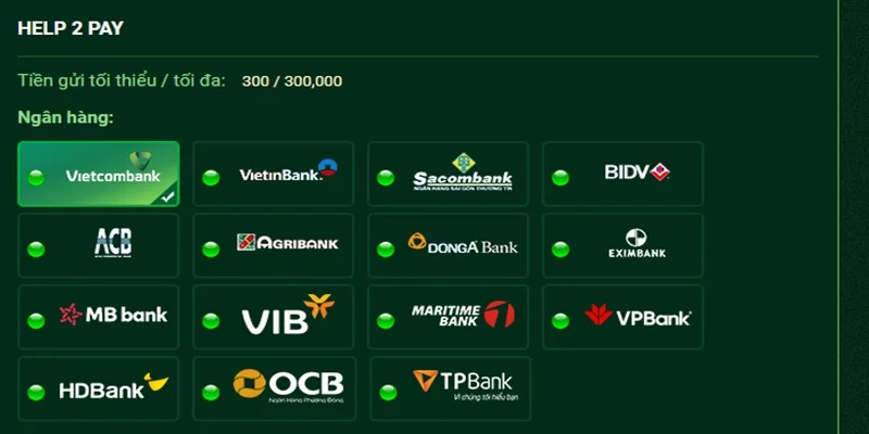 Liên kết nhanh đến ứng dụng Internet Banking của từng thành viên nhà cái đổi thưởng